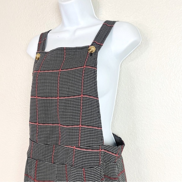 Missguided Houndstooth Check Pinny Playsuit Romper Size 10 - Picture 2 of 6